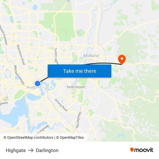 Highgate to Darlington map