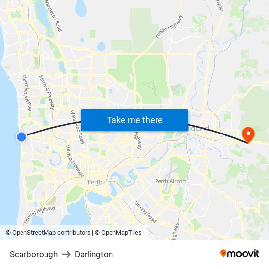 Scarborough to Darlington map