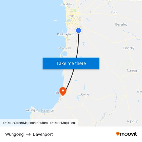 Wungong to Davenport map