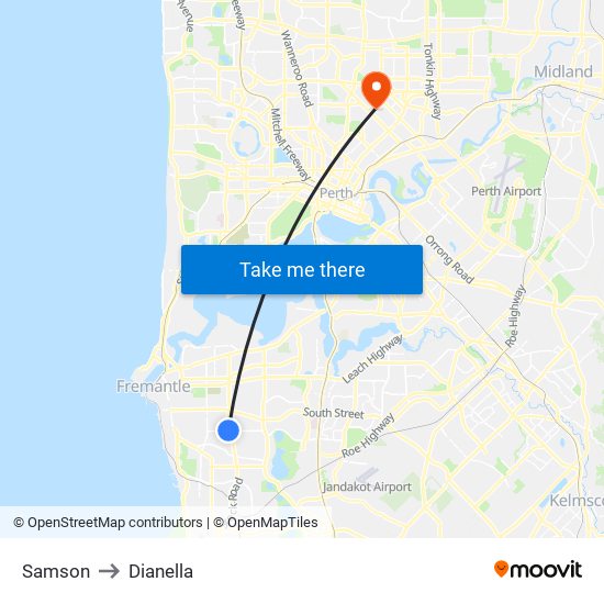 Samson to Dianella map