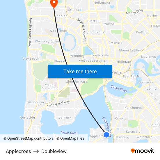 Applecross to Doubleview map