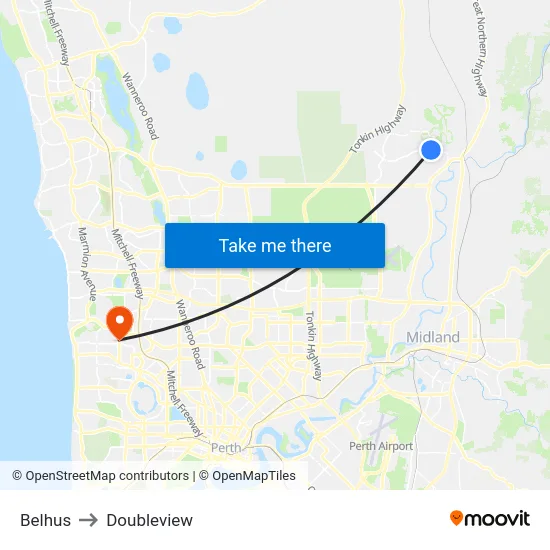 Belhus to Doubleview map