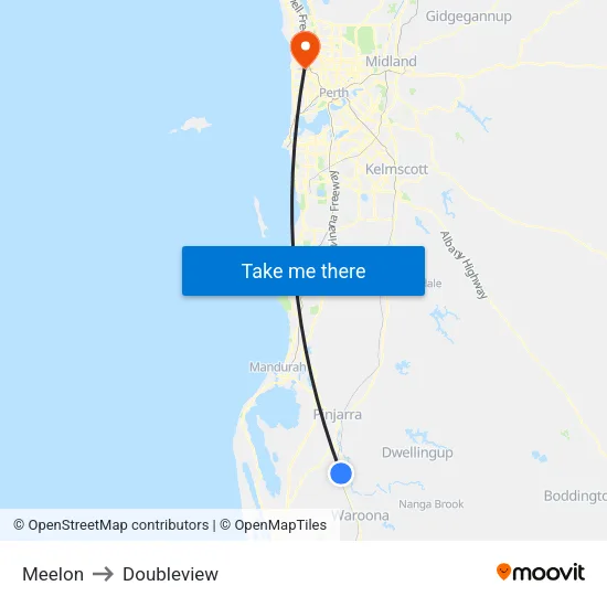 Meelon to Doubleview map