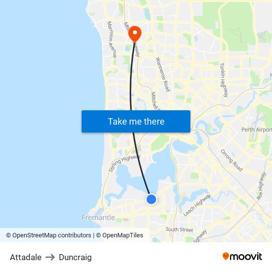 Attadale to Duncraig map