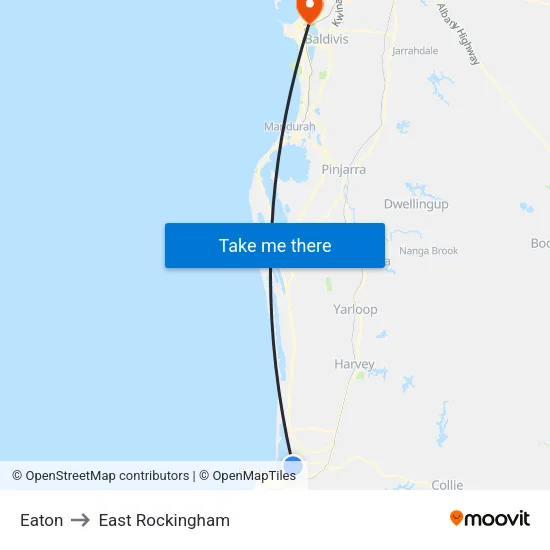 Eaton to East Rockingham map