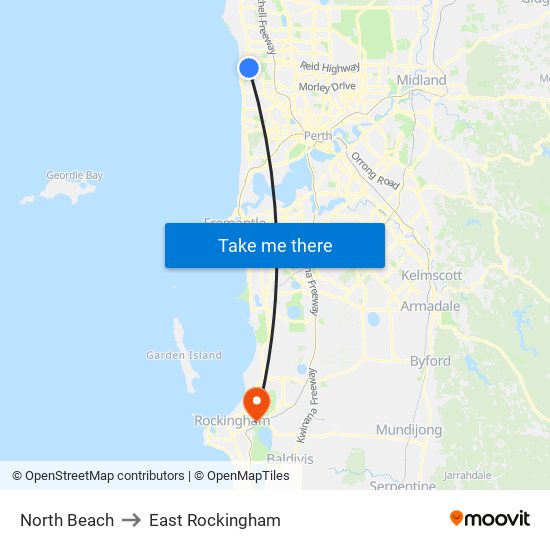 North Beach to East Rockingham map