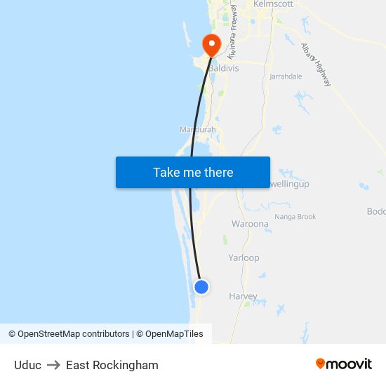 Uduc to East Rockingham map