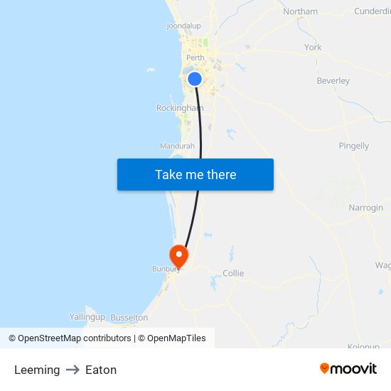 Leeming to Eaton map