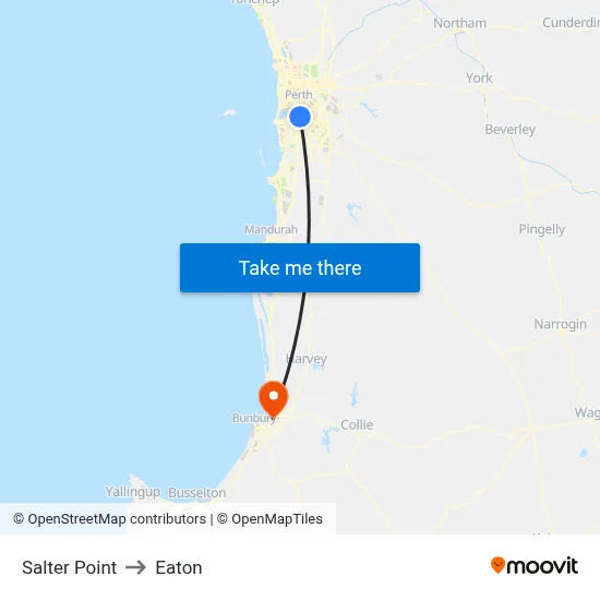 Salter Point to Eaton map