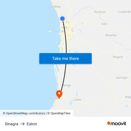 Sinagra to Eaton map