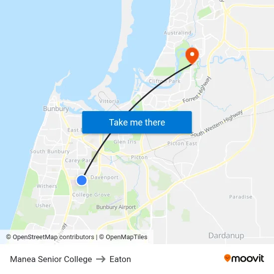 Manea Senior College to Eaton map