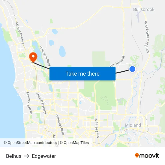 Belhus to Edgewater map