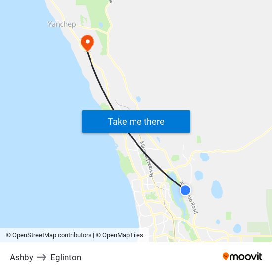 Ashby to Eglinton map