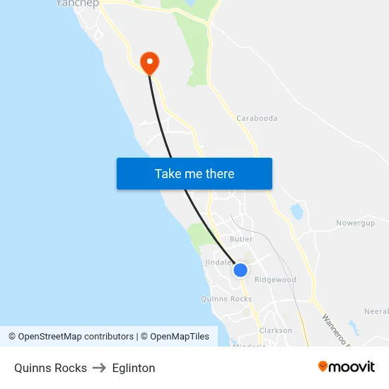 Quinns Rocks to Eglinton map