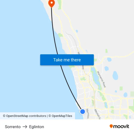 Sorrento to Eglinton map