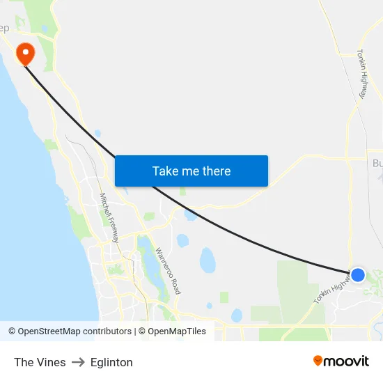 The Vines to Eglinton map