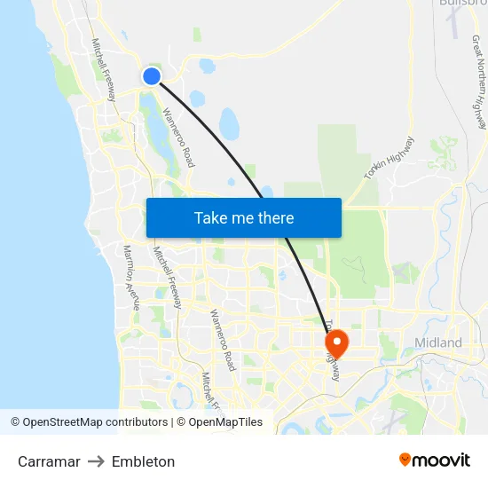 Carramar to Embleton map
