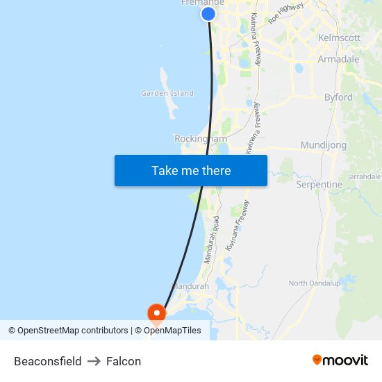 Beaconsfield to Falcon map