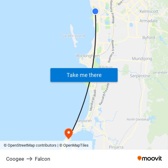 Coogee to Falcon map