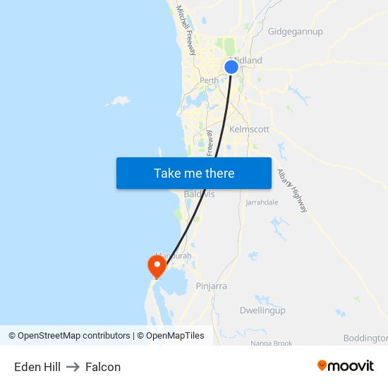 Eden Hill to Falcon map