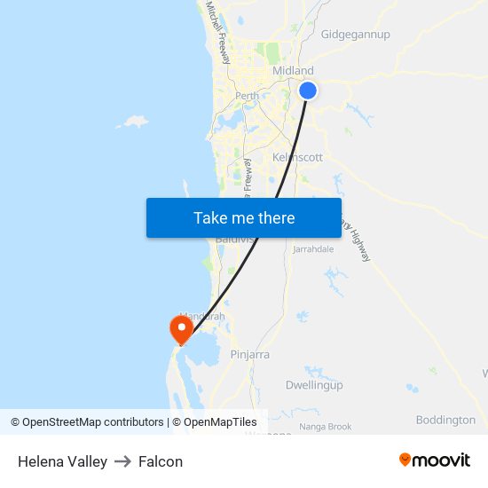 Helena Valley to Falcon map