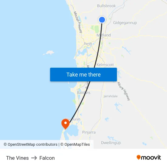The Vines to Falcon map