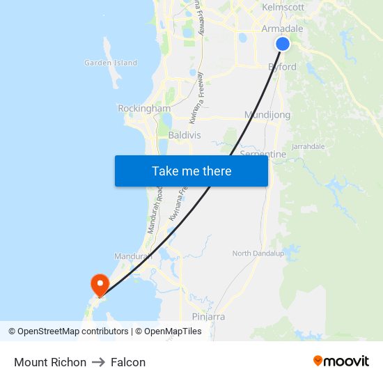 Mount Richon to Falcon map