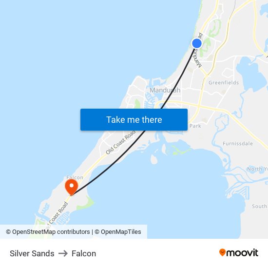 Silver Sands to Falcon map