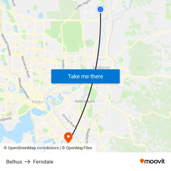 Belhus to Ferndale map