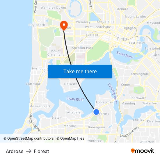 Ardross to Floreat map