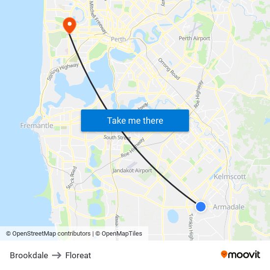 Brookdale to Floreat map