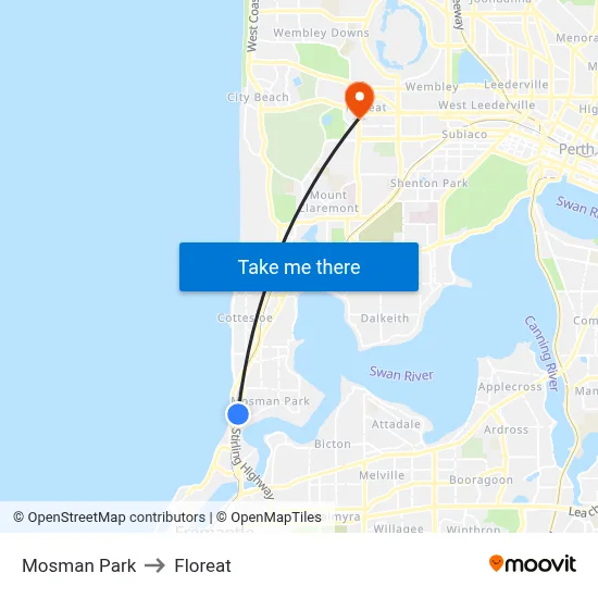 Mosman Park to Floreat map