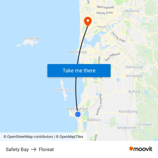 Safety Bay to Floreat map