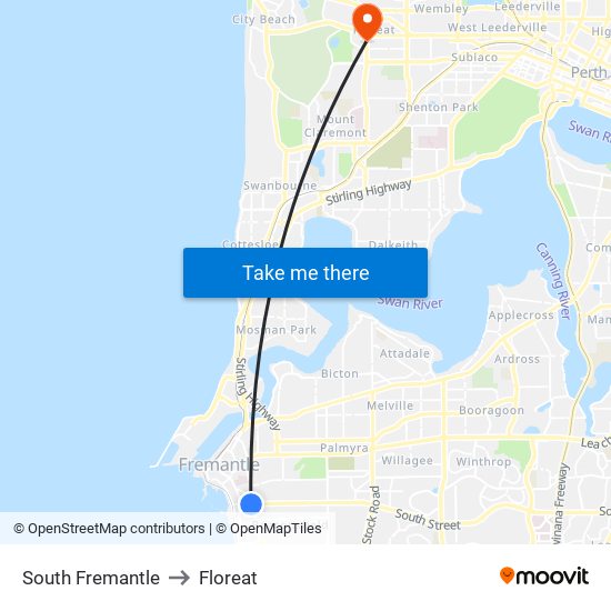 South Fremantle to Floreat map