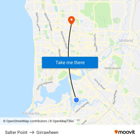 Salter Point to Girrawheen map