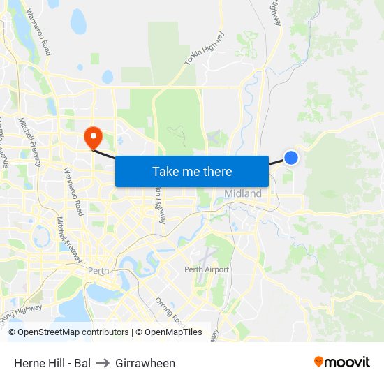 Herne Hill - Bal to Girrawheen map