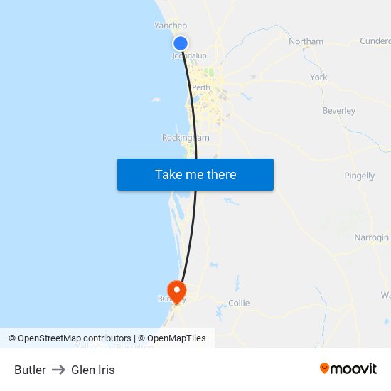 Butler to Glen Iris map