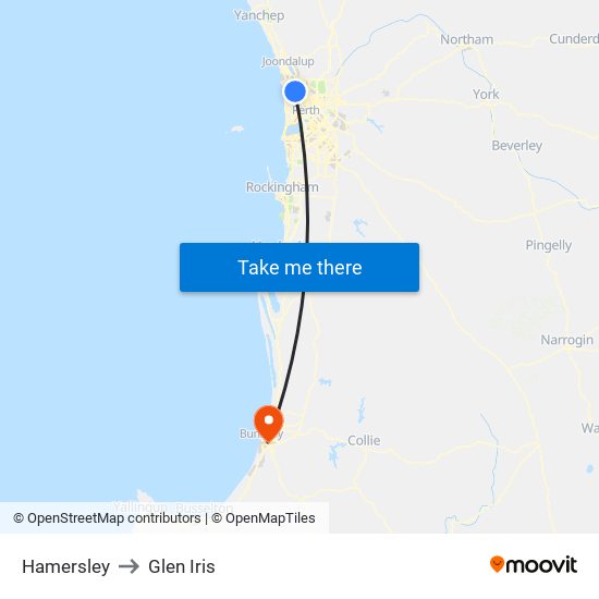Hamersley to Glen Iris map