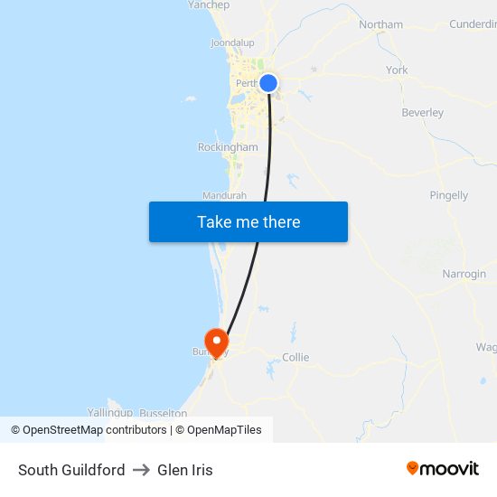 South Guildford to Glen Iris map