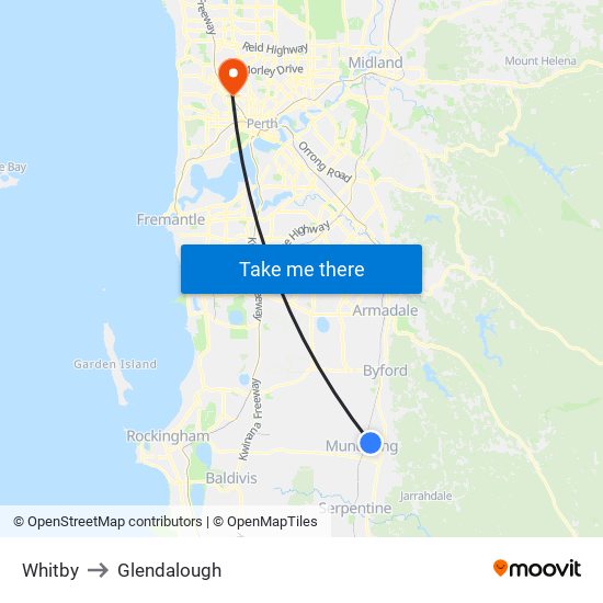 Whitby to Glendalough map