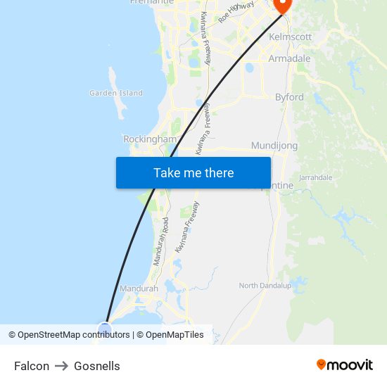 Falcon to Gosnells map