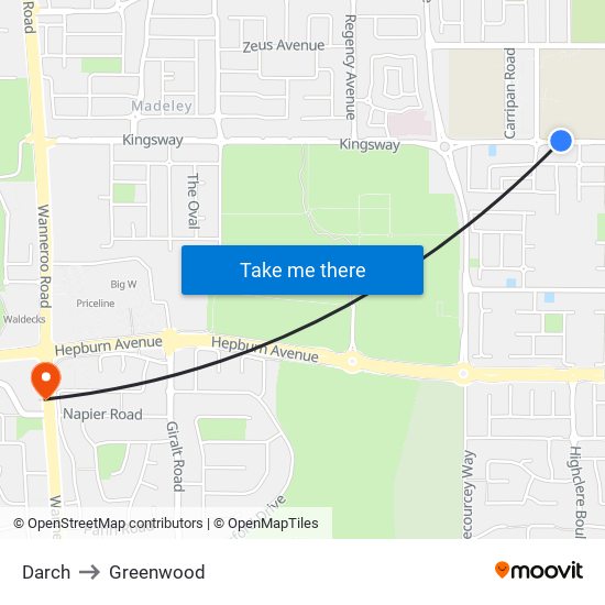 Darch to Greenwood map