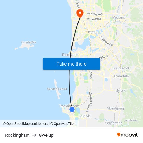 Rockingham to Gwelup map
