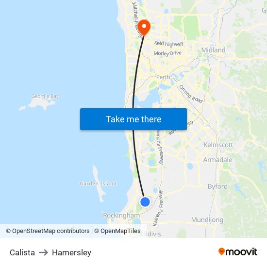 Calista to Hamersley map