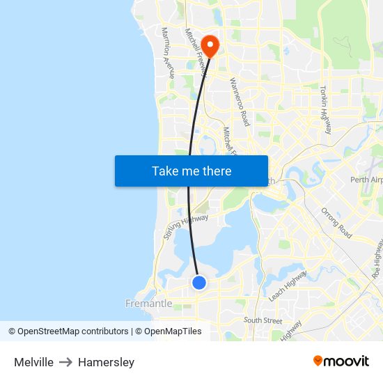 Melville to Hamersley map