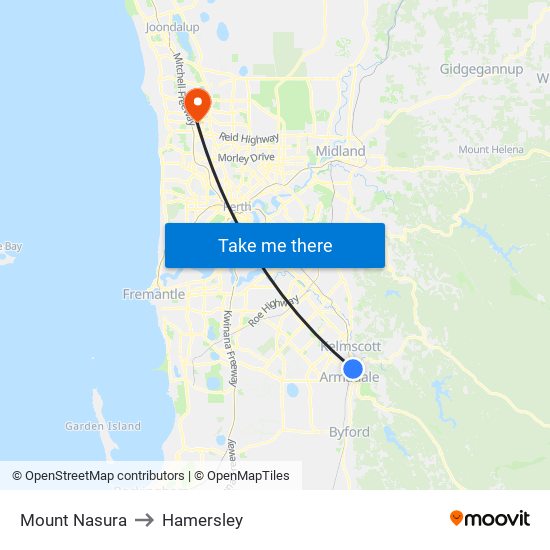 Mount Nasura to Hamersley map