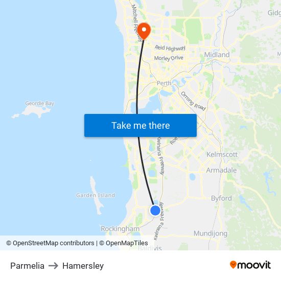 Parmelia to Hamersley map