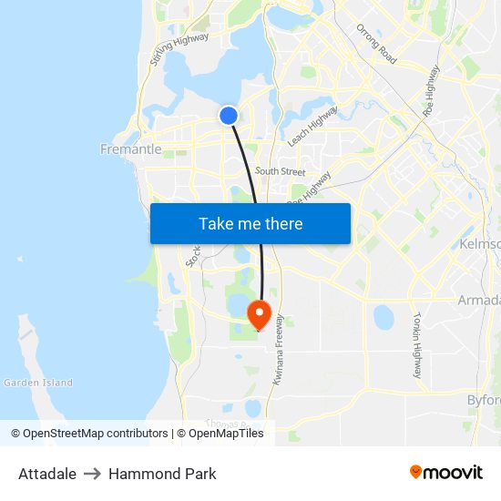 Attadale to Hammond Park map