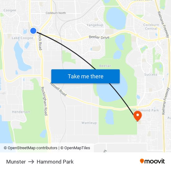 Munster to Hammond Park map