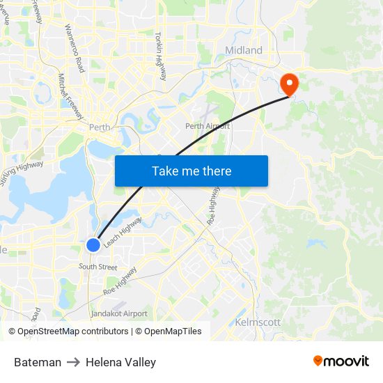 Bateman to Helena Valley map
